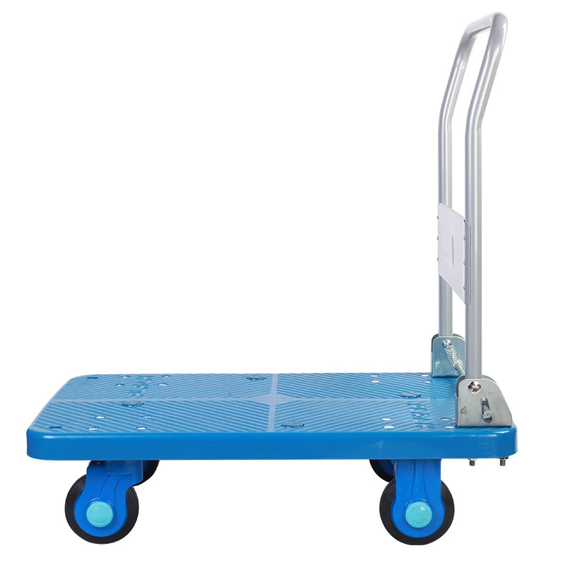 Складная Бесшумная тележка склад супермаркета тянуть бортовой грузовик пластиковая четырехколесная тележка для инструментов тележка