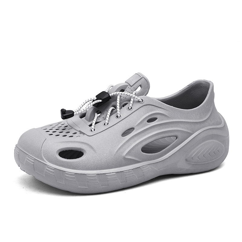 Zapatos con agujeros de color sólido para hombre, nuevas sandalias de tendencia de moda de verano, ropa exterior hueca, zapatos de tacón de suela gruesa