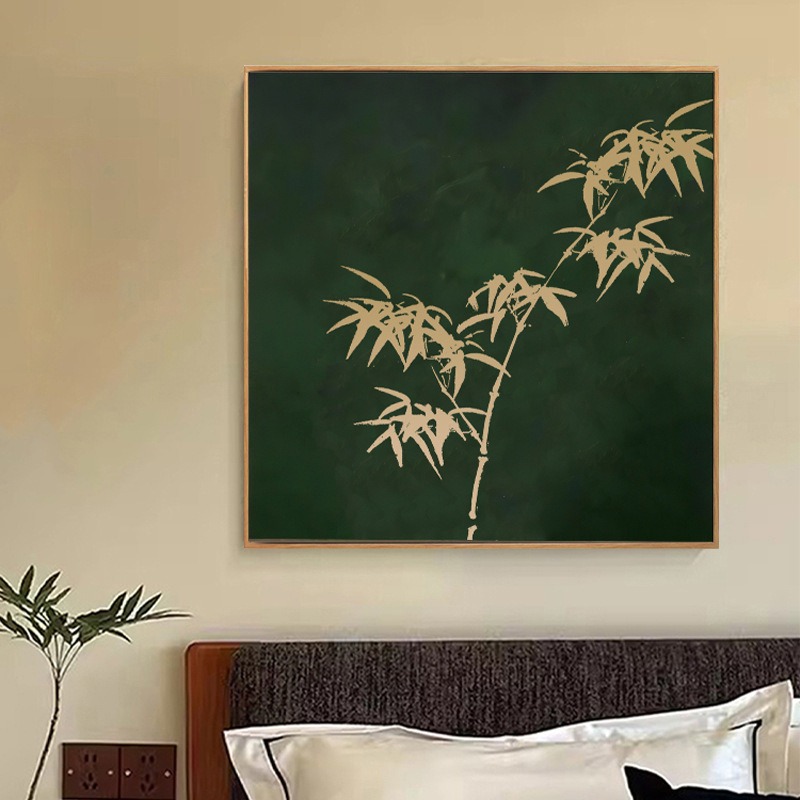 Qingzhu Fengchun New Chinese Style Light Luxury Style Ancient Style Living Room Decoration Painting Zen Entrance Hanging Painting Retro Sofa