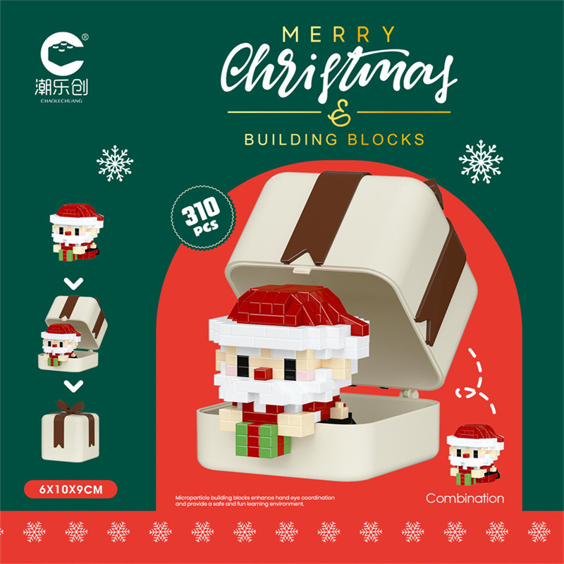 Bloques de construcción de Navidad de Chao Le Chuang 8984-8989 Árbol de Navidad de micropartículas ensamblado juguetes educativos para niños al por mayor transfronterizo