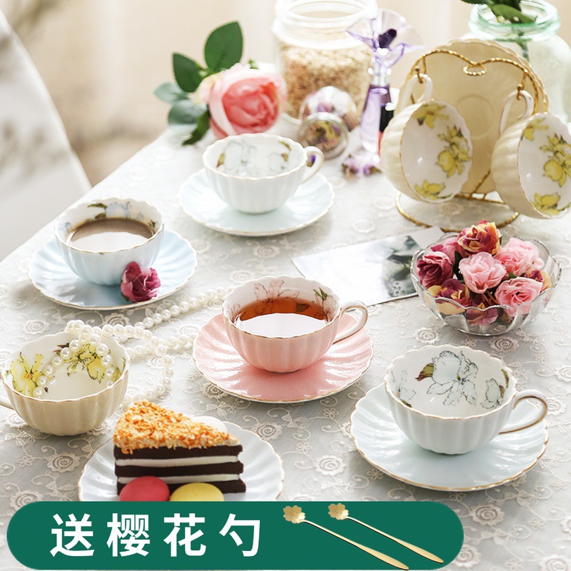 Кофейный комплект, ароматизированный чай, изысканная чашка, элегантный послеобеденный чай, глина, европейский стиль