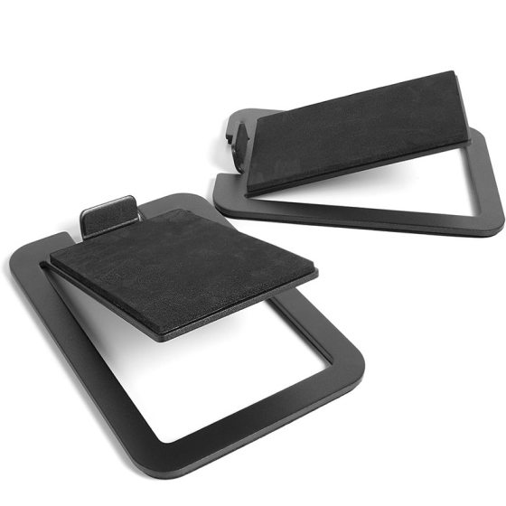 Tilt 16 ° Corner Computer Speaker Stand Metal Desktop Speaker Storage Rack for Small Speaker
