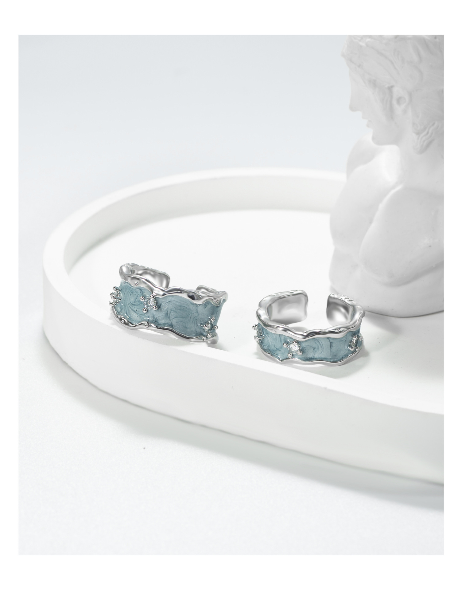 Fashion Geometric Copper Enamel Zircon Open Ring 1 Piece