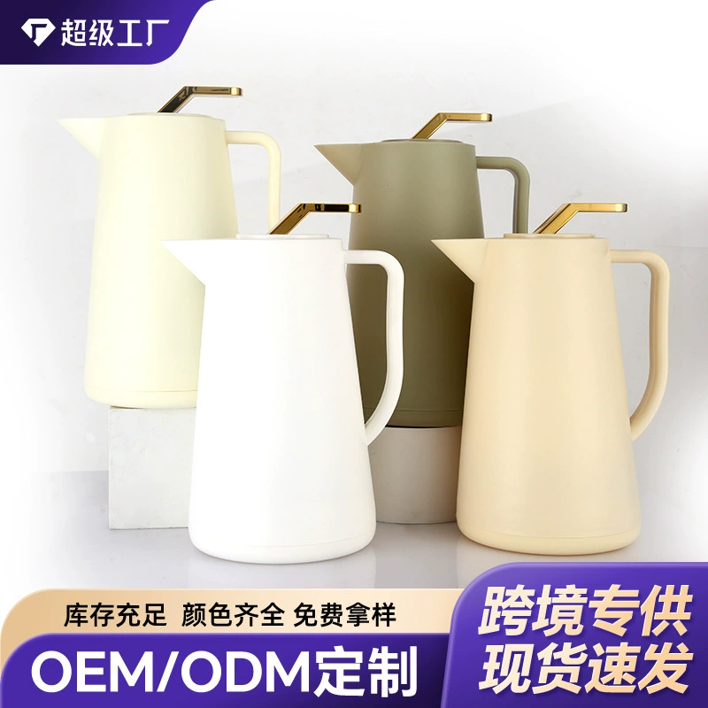 Креативный кофейник в европейском стиле со стеклянной вставкой высокой стоимости, чайник для горячей воды для офиса и бизнеса, термобутылка для домашнего использования, кувшин для холодной воды.