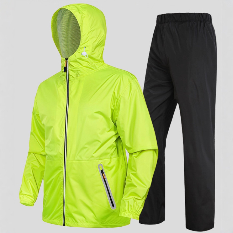 Ultra-Thin Fashionable Raincoat Suit for Men and Women Outdoor Cycling Split Windproof and Rainproof Raincoat and Rain Pants Suit