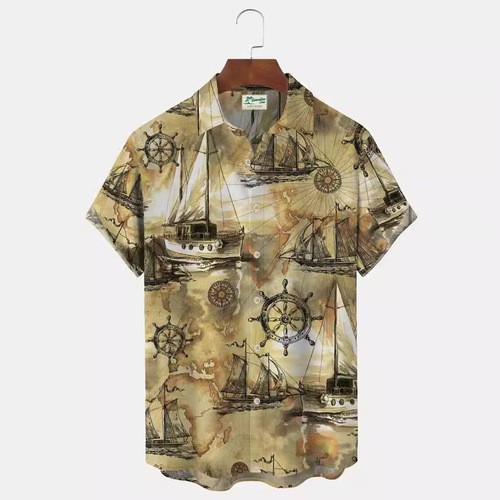 Amazon  New Hawaiian Shirt for Men 3D Personality Print Short Sleeve Loose Casual Fashion Beach Style