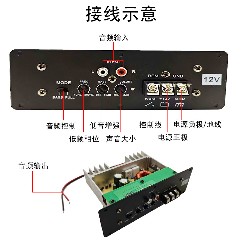 Cross-Border Wholesale Car Audio Speaker Modification Subwoofer Bluetooth Nb Amplifier 12V Subwoofer Core