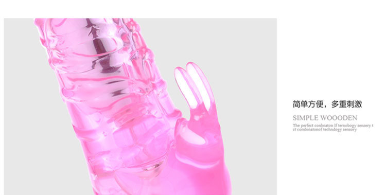 Jade Rabbit G-Spot Vibrator, Rose Red ABS Massage Stick for Adults — detail image 3