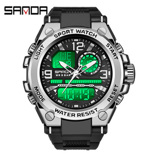 Sanda Electronic Watch TikTok Explosions Junior High School Students Fashion Cool Electronic Watch Multifunctional Alarm Clock Men's Wrist Watch