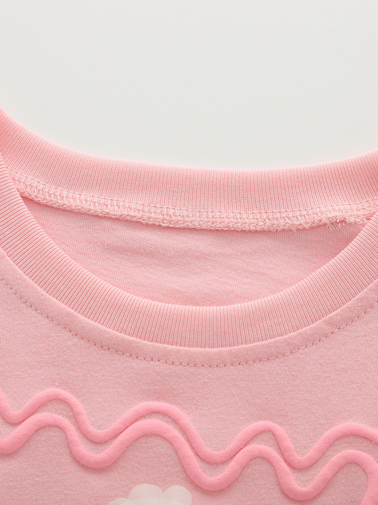 Trajes de niñas malwee transfronterizos de verano nuevas camisetas europeas y americanas pantalones de cintura elástica para niños pequeños y medianos lindos conjuntos de dos piezas