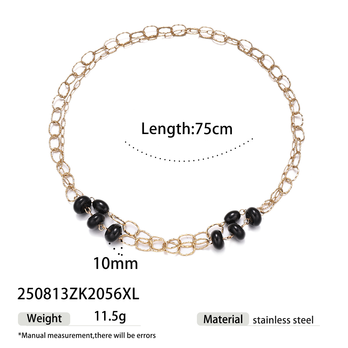 Collar de acero inoxidable TENA Europa y América de lujo ligero nicho colgante de piedra natural colgante de cuentas de titanio no se desvanece joyería collar