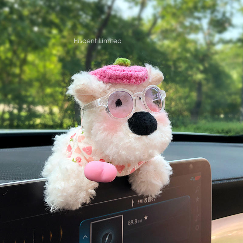 Xiangqian pantalla de automóvil decoración 2024 West Highlands pantalla de automóvil muñeca decoración muñeca regalo para mujeres