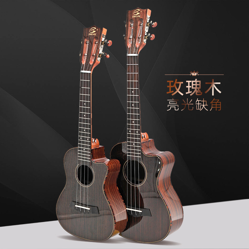 23/26寸玫瑰木亮光缺角尤克里里ukulele品质小吉他四弦琴厂家直销