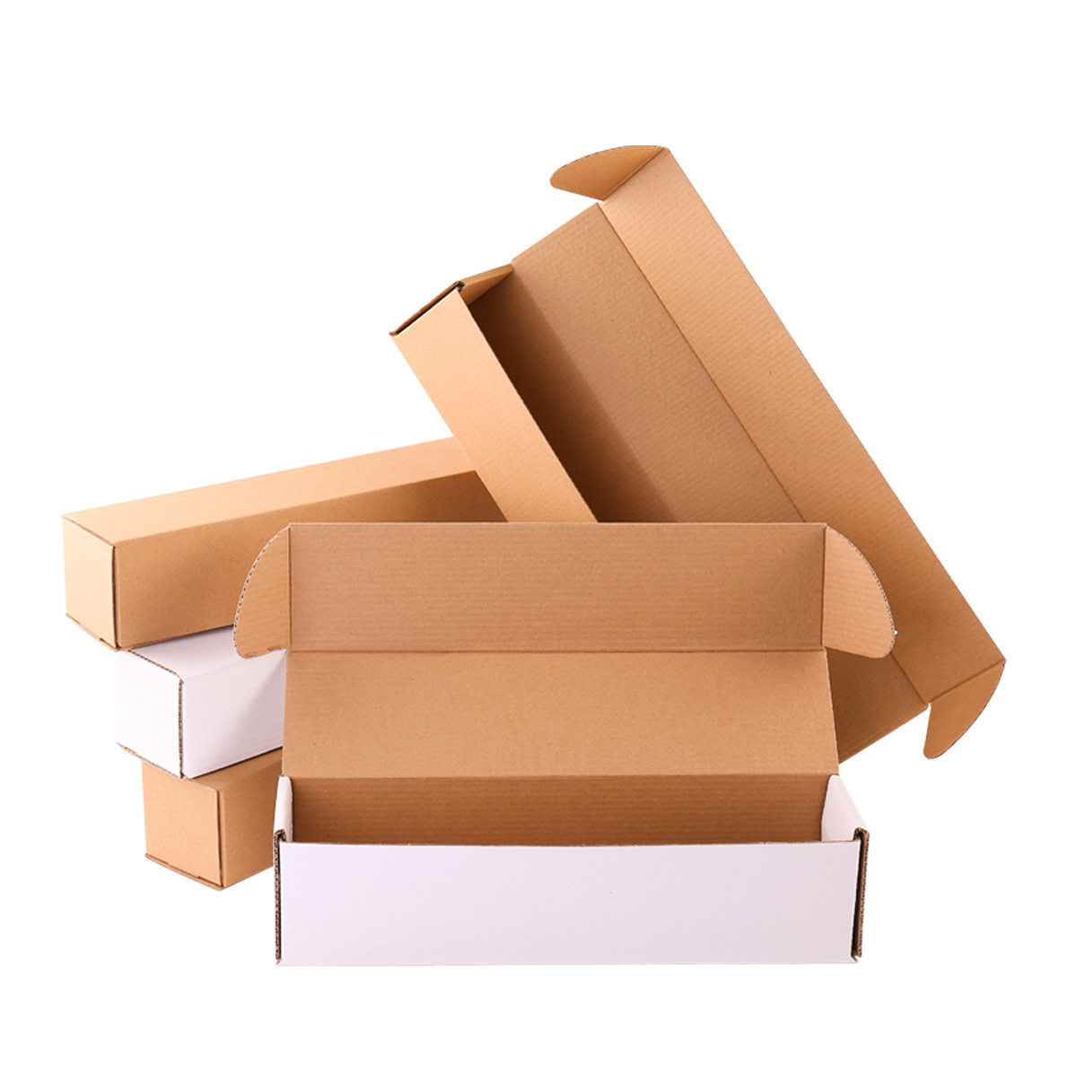 Caja de avión de tira larga Caja de embalaje de taza rectangular extra dura Caja de color corrugado Accesorios de hardware Paraguas Caja de papel personalizada