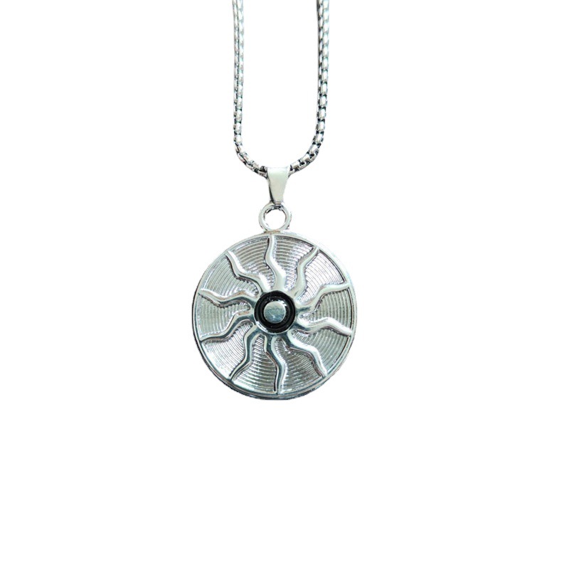 Fashionable personalized sun flame necklace for men women, simple versatile pendant with accessories and pendants_voghion.com