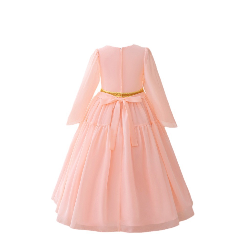 Ropa de niñas independiente, nuevo vestido de fiesta de niñas, red bordada, vestido de noche, vestido de noche