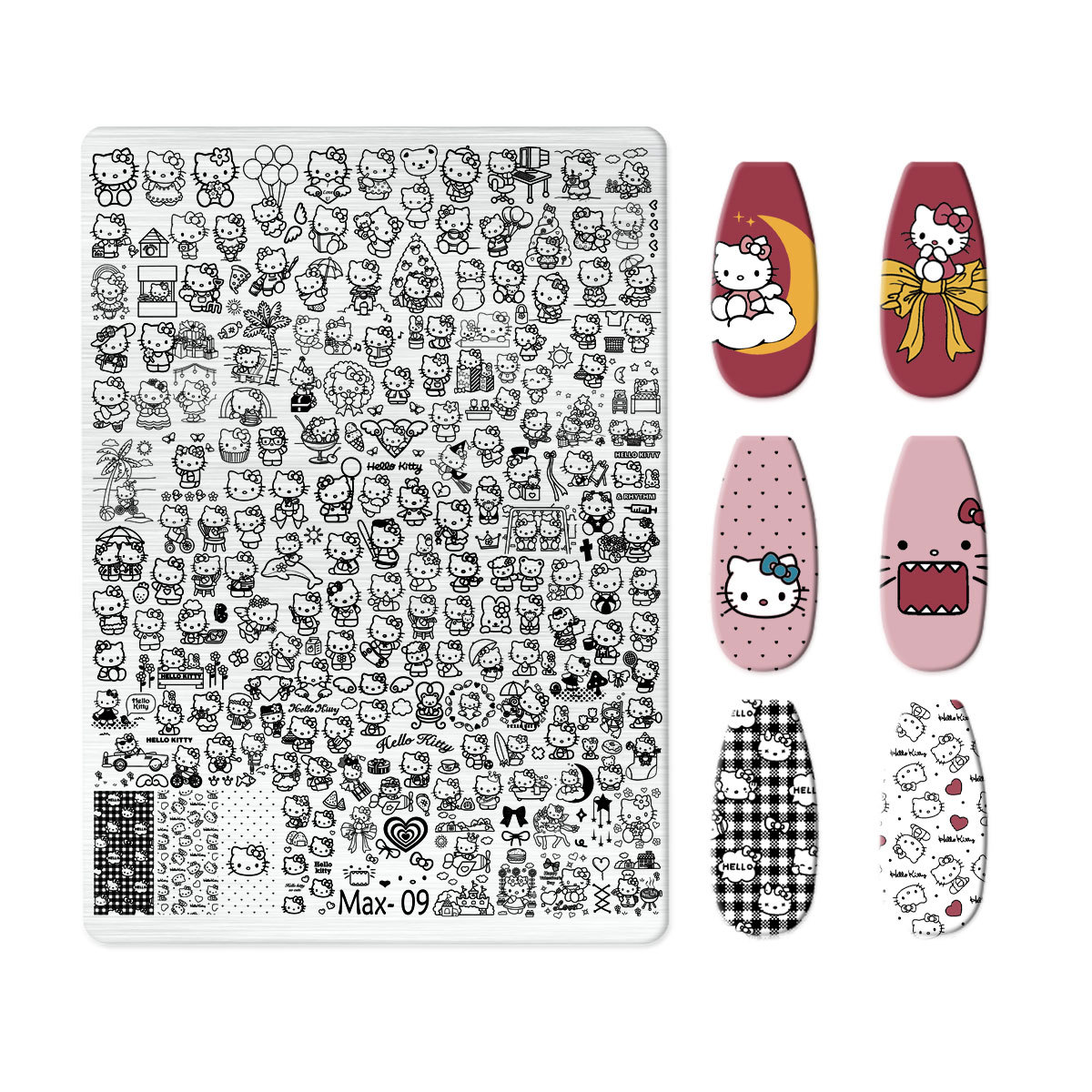 Explosions Super Large Nail Art Egg Plate Nail Art Steel Plate New Technology Cute Nail Art Bow Frosted with Back Plate