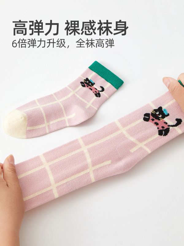 六指鼠儿童袜子女童宝宝秋冬季棉袜中大童小孩学生运动中筒袜冬天|undefined