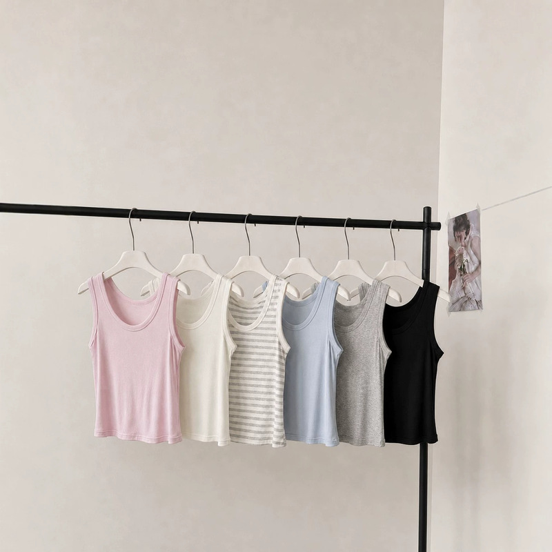 Tencel Modal Camisole for Women, Made of Mulberry Silk and Wool, Suitable for Spring and Summer, Skin-Friendly Outerwear, Slim-Fit Wool Base Layer