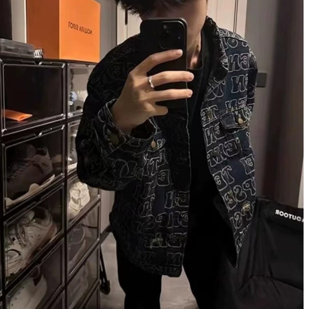 Retro denim jacket for leisure for beloved, American style
