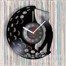 黑胶唱片挂钟高尔夫球运动创意复古怀旧墙面家居装饰时钟跨境