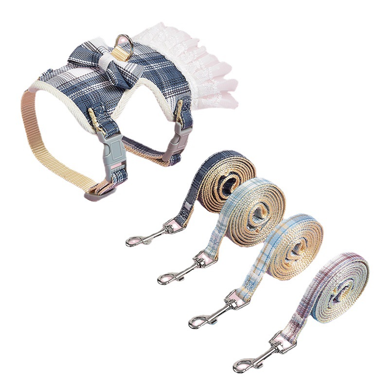 Nuevo gato Chaleco de tracción cuerda anti-rotura pequeño perro oso de peluche Bomei correa para el pecho vestido de princesa ropa