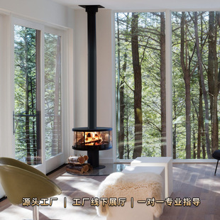 Customized Hanging Fireplace Real Fire Wood-Burning Alcohol Heater Villa Living Room Hanging Stove Decoration Energy-Saving Home