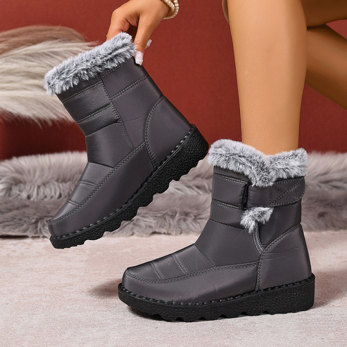 Winter Plus Size Women's Shoes with Fleece Warmth Women's Snow Boots with Thick High-Collared Cotton Shoes Women's Casual Boots