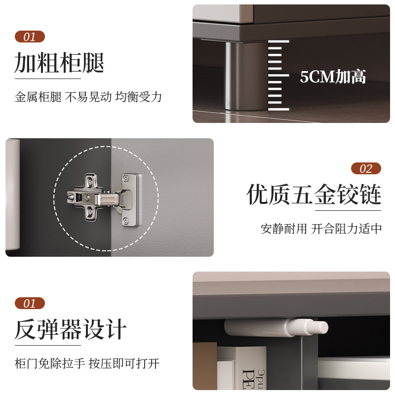 Gabinete de televisión sala de estar hogar moderno y simple tipo de casa pequeña aterrizaje 2025 nuevo almacenamiento de almacenamiento en un gabinete de televisión