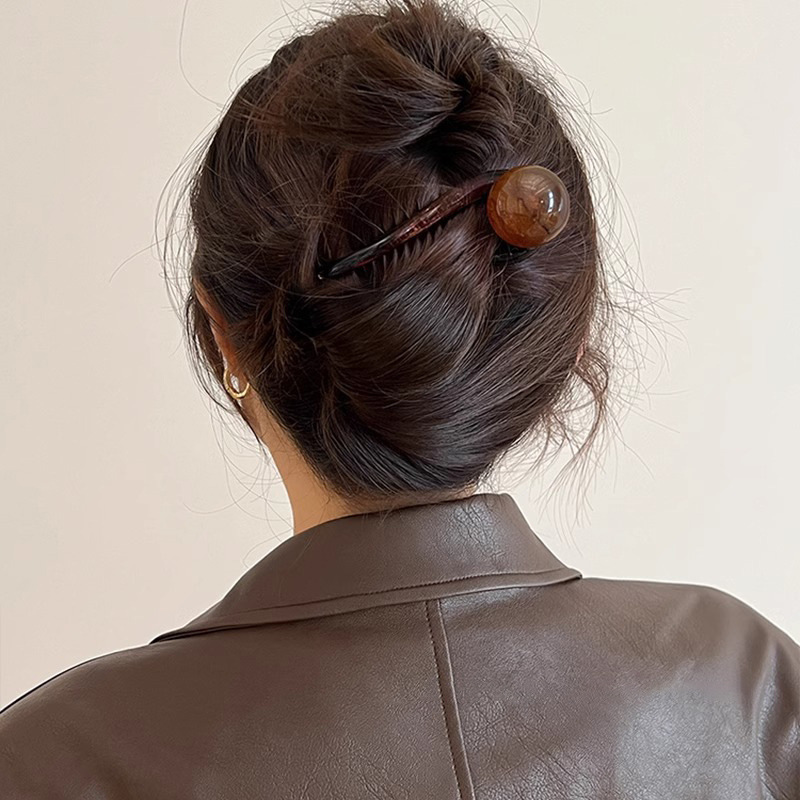 Temperamento simple rana hebilla torsión clip de cabello de perlas de alto nivel clip de cabello de cabeza detrás clip de cabello tocado