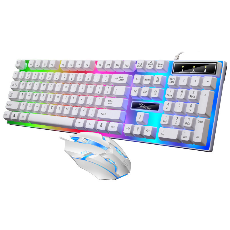 AOC KM100 有線 USB フローティング発光キーボードとマウスセットコンピュータ茶軸感触オフィスゲーミングキーボード|undefined