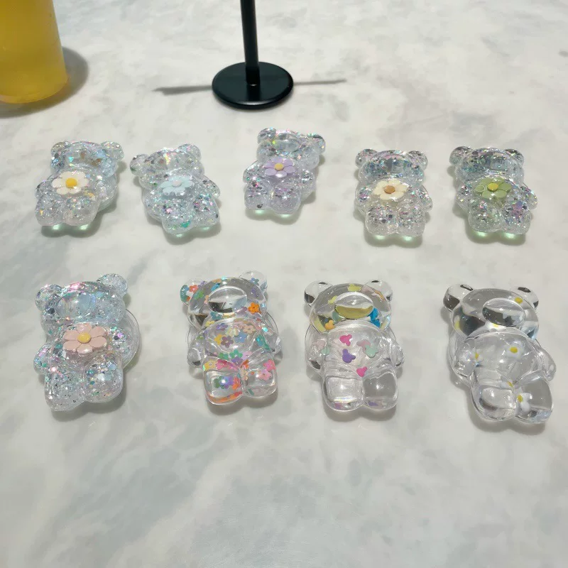 Tubing, mobile phone, table soft heel, nail sequins, with little bears, flowered
