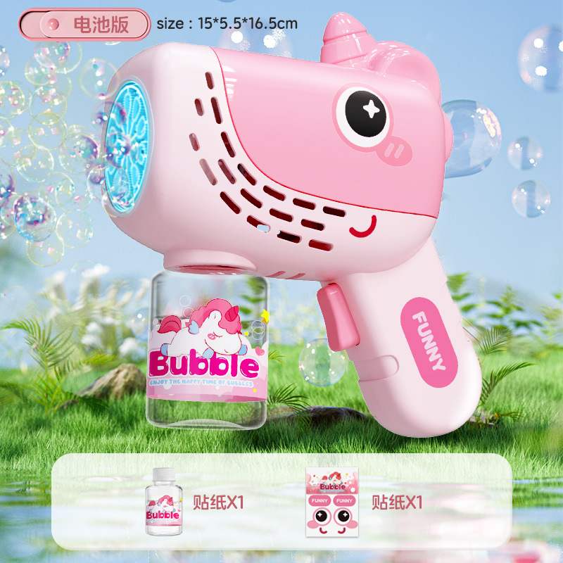 Pistola de burbujas de mano para niños, efecto de iluminación de 69 orificios, lanzacohetes, máquina de burbujas, puesto al por mayor de juguetes Gatlin completamente automático