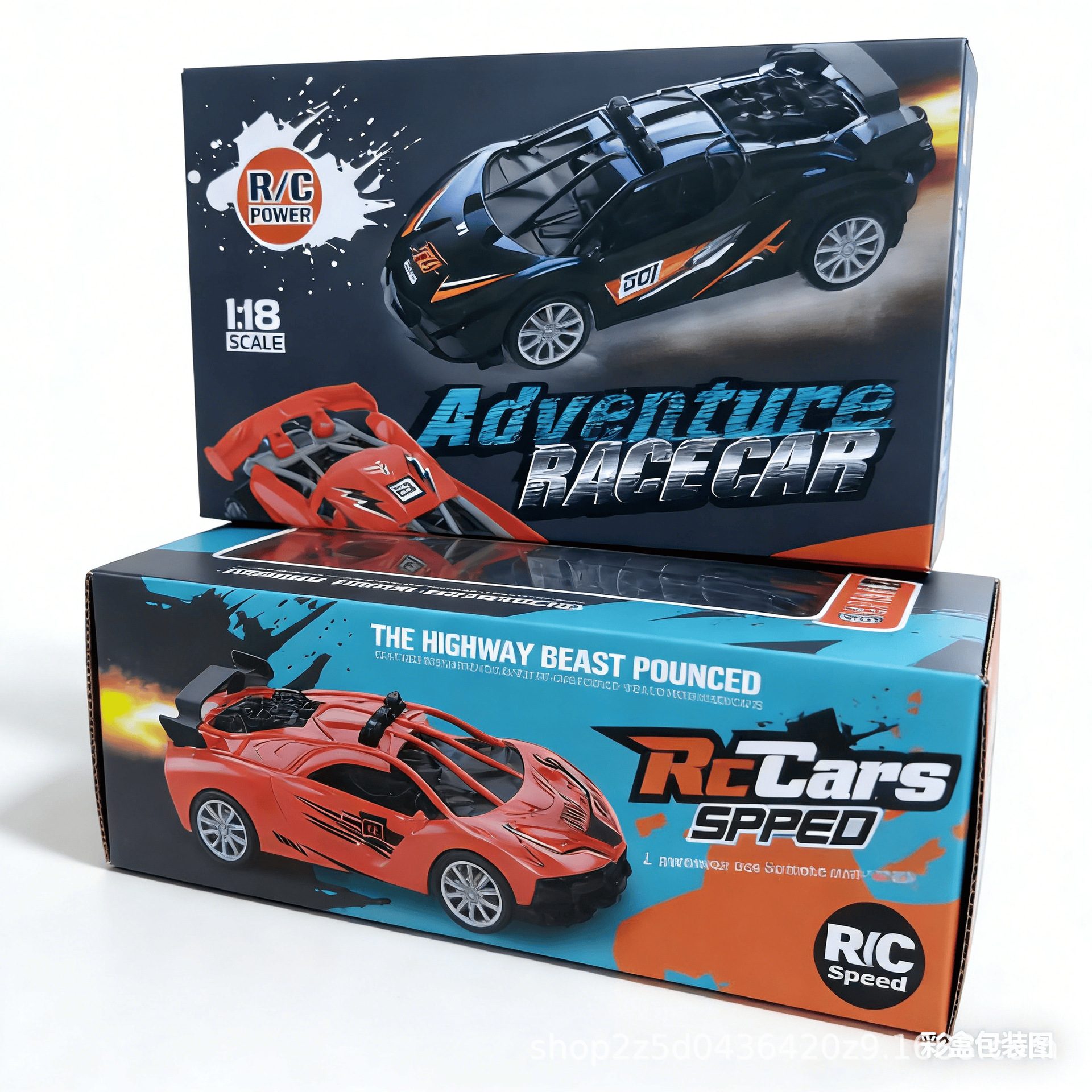[bugatti/black and blue] rechargeable version-remote control four-way racing (color box packaging)
