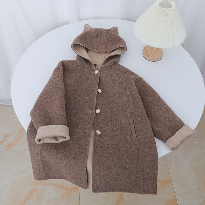 Woolen double-sided cashmere children's coat for boys