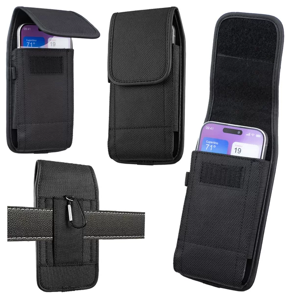 (Bf07 Waist Bag) Faux Leather Mobile Phone Protective Universal Case, Suitable for Men's Belt Clip Holder Pouch Cover