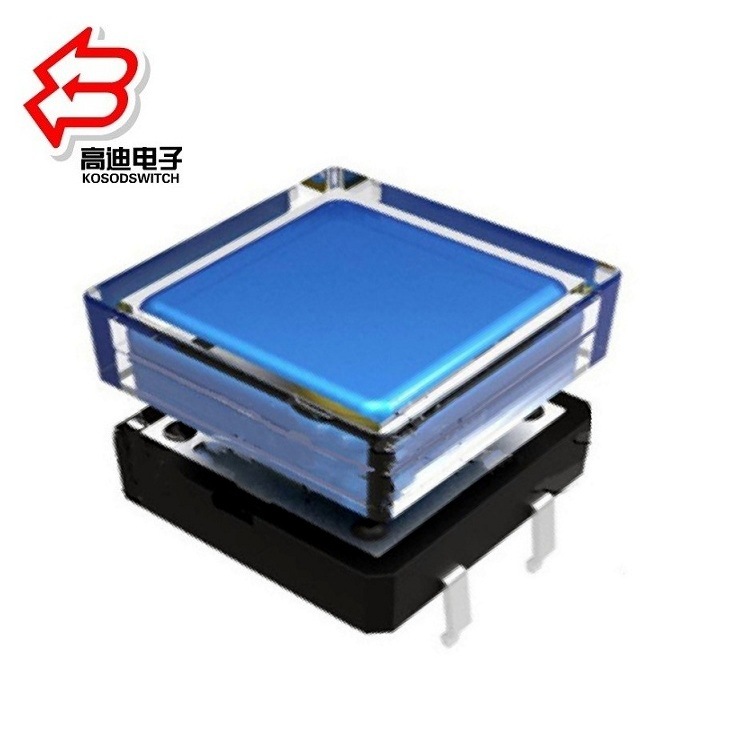 正方形四脚轻触开关  绿色方形按钮开关 方头立式按键开关12*12