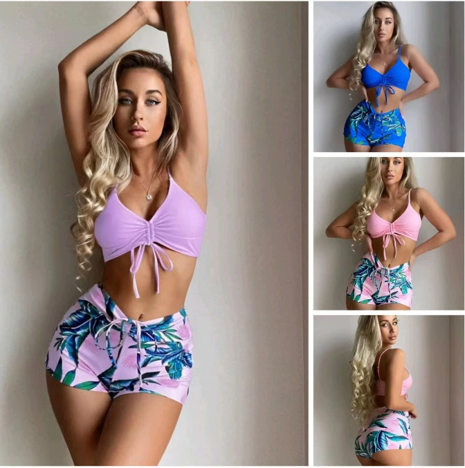 Sexy split set, swimwear for leisure, 2023 collection, for import, European style, high waist