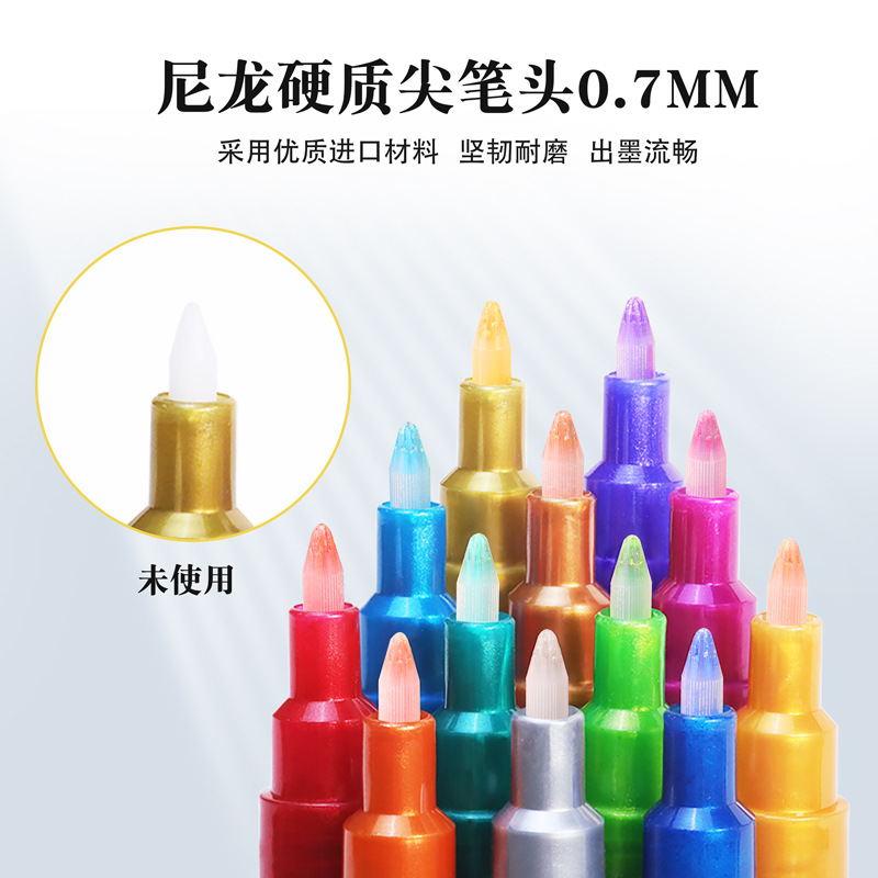 Guangna 1103 varilla fina 0,7 plumín Super oro a base de agua pintura acrílica marcador modelo graffiti arte pluma