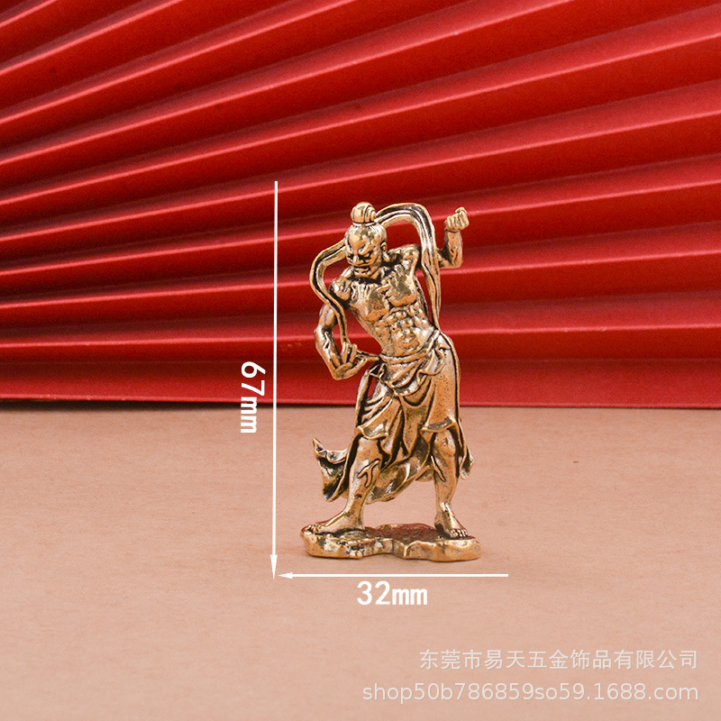 創造的な純粋な真鍮の装飾品、武の富の神、武の聖人、青龍三日月刀、銅彫刻工芸品、卸売