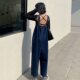 Age-reducing Denim Overalls Women's plus size New Retro Hong Kong Style Loose Slimming Korean Style Straight Pants Cute Japanese Style Trendy