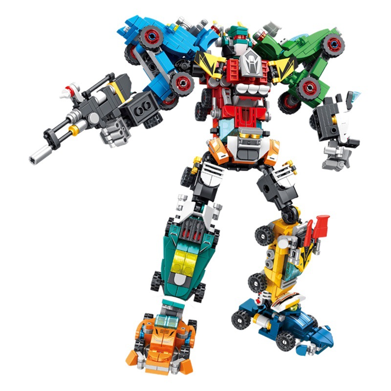 Panlos bloques de construcción 8-en-1 camión de bomberos Ingeniería Especial Policía coche tanque robot montaje bloques de construcción de juguete