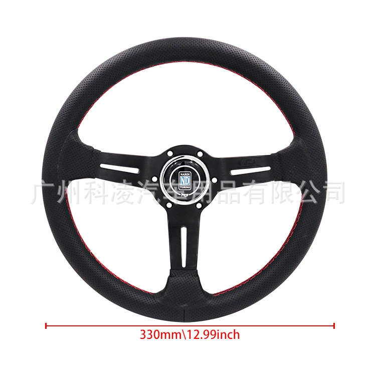 ND Универсальный Автомобильный модифицированный руль гоночный руль красная линия кожаное конкурентное рулевое колесо Универсальный