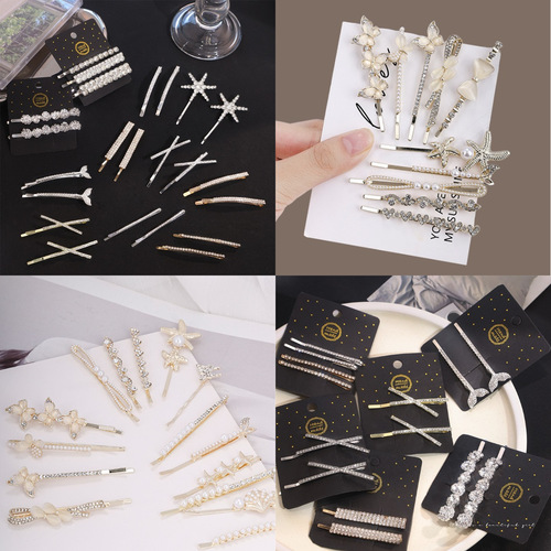 Alloy cross hair clips for women, delicate side-swept bangs clip with a premium feel, large-sized styling accessory perfect for half-up hairstyles and fuller hair volumes.