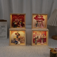 跨境卧室木质情侣小夜灯木质亚克力装饰摆件创意氛围小夜灯批发