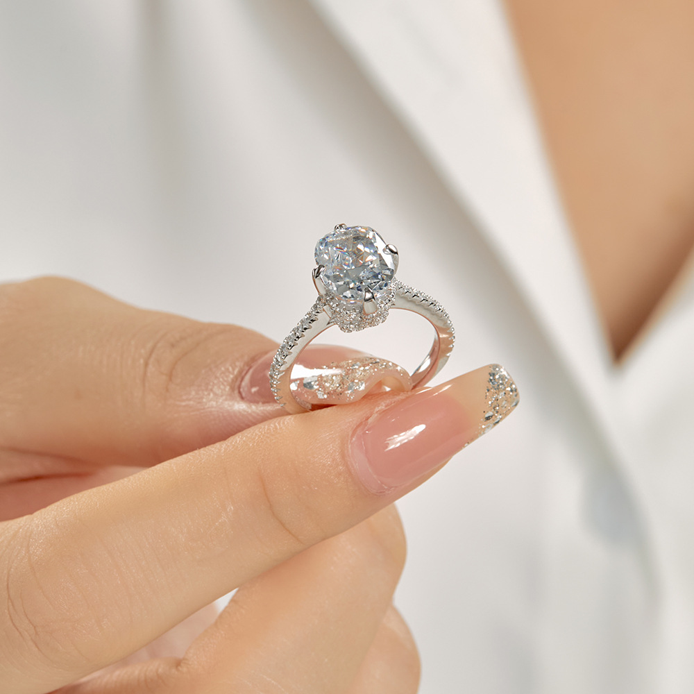 Simple Style Geometric Sterling Silver Plating Rhinestones Rings 1 Piece