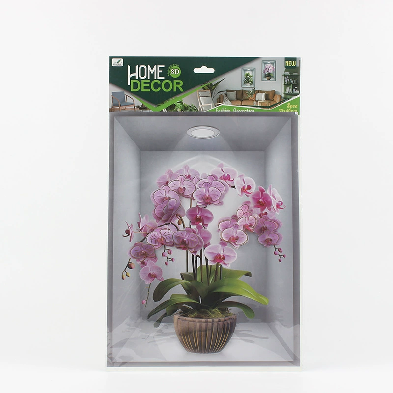 3D эффект горшечных наклеек роспись лестницы декоративная роспись стены ресторана отеля растения фрески