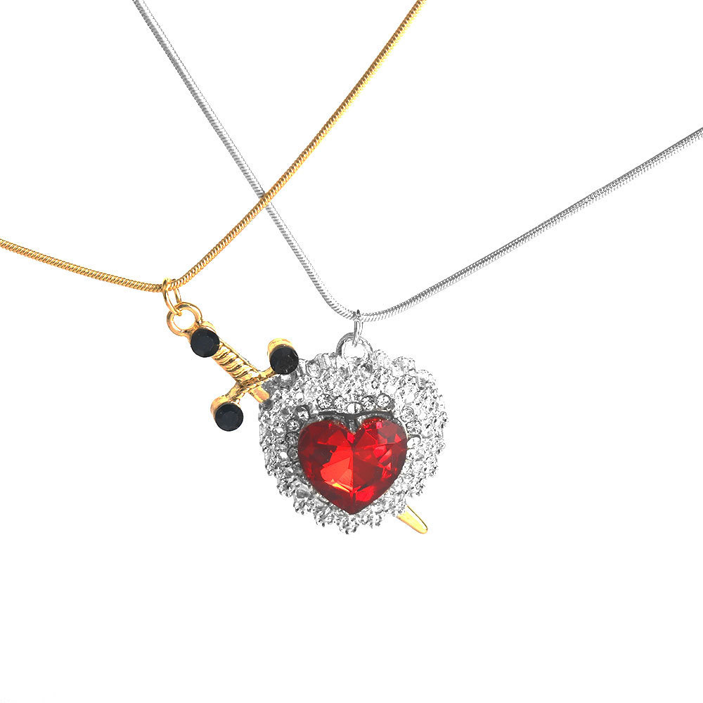 23g Weight Zinc Alloy Pendant Material Zircon Inlay Material Pendant Necklace Classification Zinc Alloy Chain Material snake chain Chain Type Holiday, Party Occasion Zinc alloy Material Heart Shape Pattern Unisex Gender Plating Design Punk, Streetwear Style Punk Streetwear Heart Shape Zircon Zinc Alloy Snake Chain Pendant Necklaces Wholesale 14