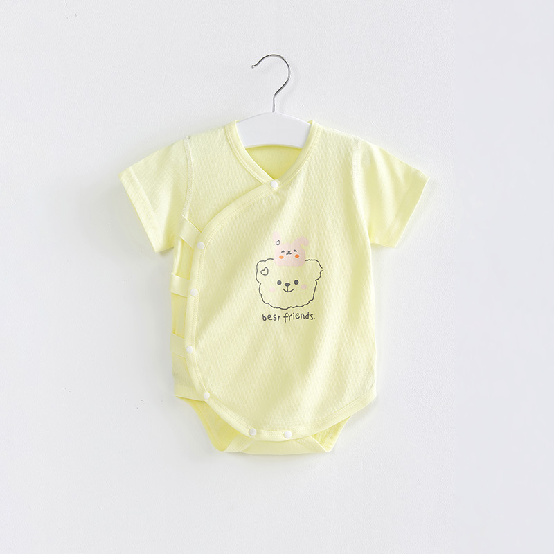 Mono de bebé de verano triángulo mameluco de manga corta funda de algodón ropa de recién nacido hombres y mujeres mameluco funda de bebé