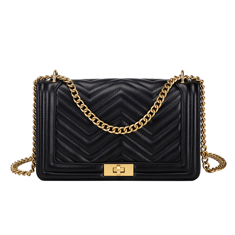 Lehký luxusní dámský řetízek Xiangling High-end z roku 2024, nový, malý, mřížkovaný, módní a všestranný, západní styl, na jedno rameno_voghion.com